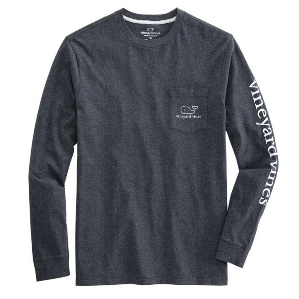 Vineyard Vines Long-Sleeve Heather Vintage Whale Pocket T-Shirt